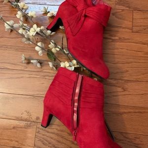 Red ankle boots